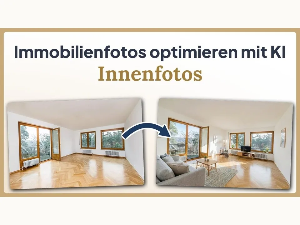 Vorschaubild: Immobilienfotos mit KI optimieren: Wohnzimmer-Fotos verbessern (Immopix.ai)