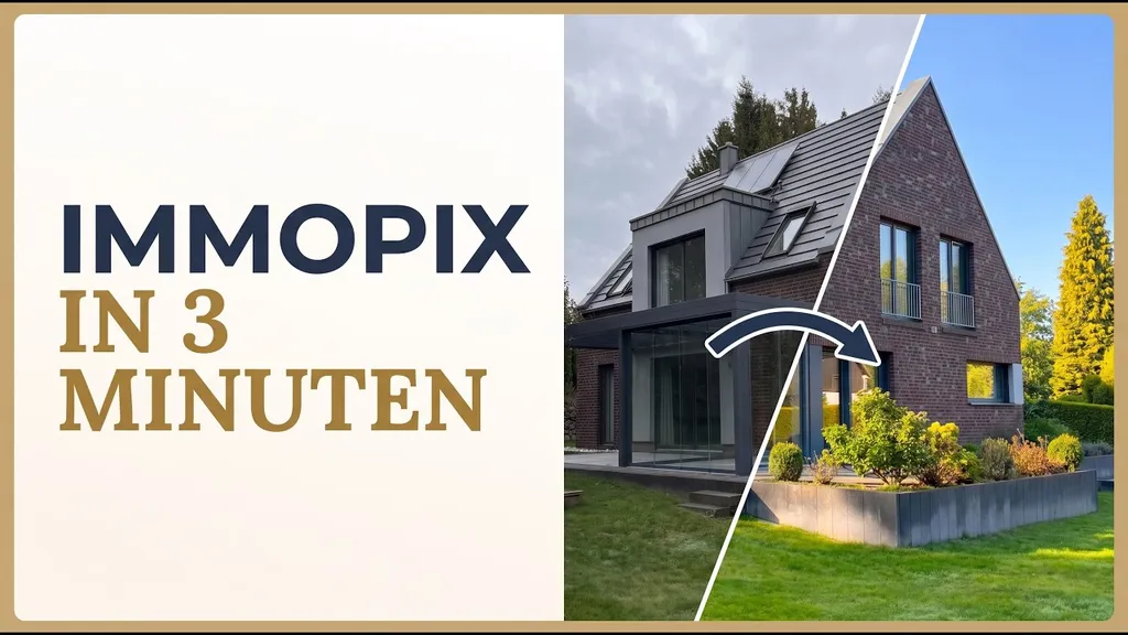 Vorschaubild: Immobilienfotos mit KI bearbeiten - ohne Photoshop! Immopix Tutorial